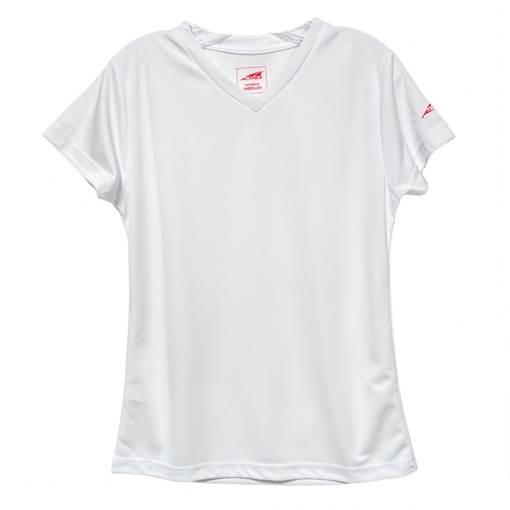 Altra Activewear V-Neck Short Sleeve White Top